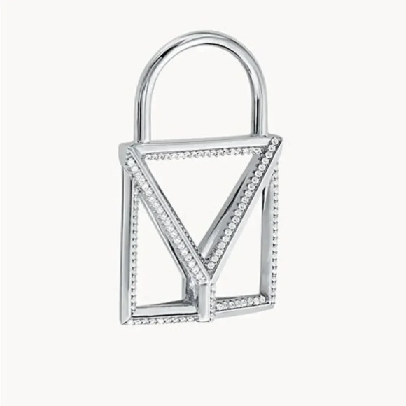 NWT Michael Kors Sterling Silver Oversized Lock Charm - Picture 4 of 6